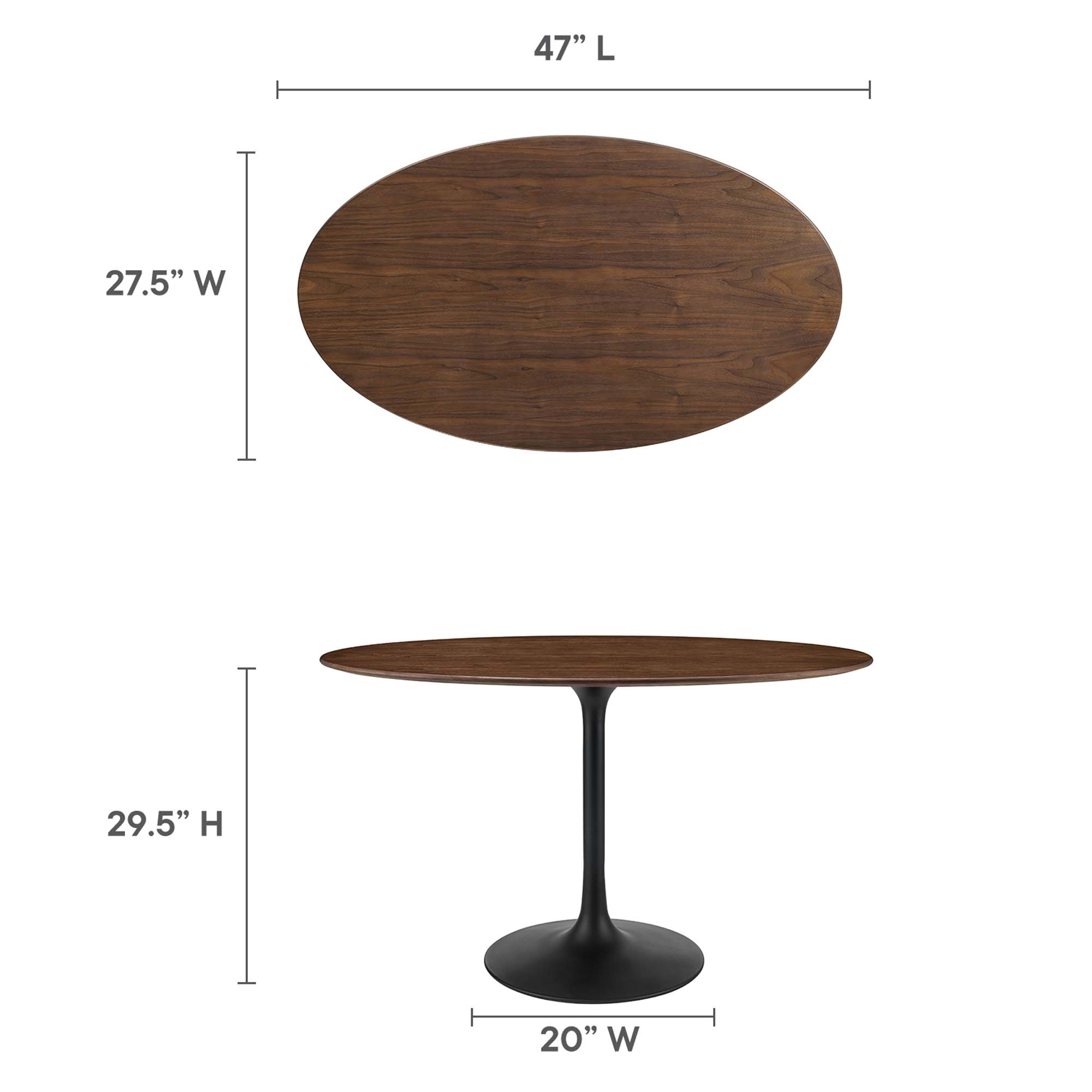 Lippa 48" Oval Wood Dining Table by Modway - Image 3