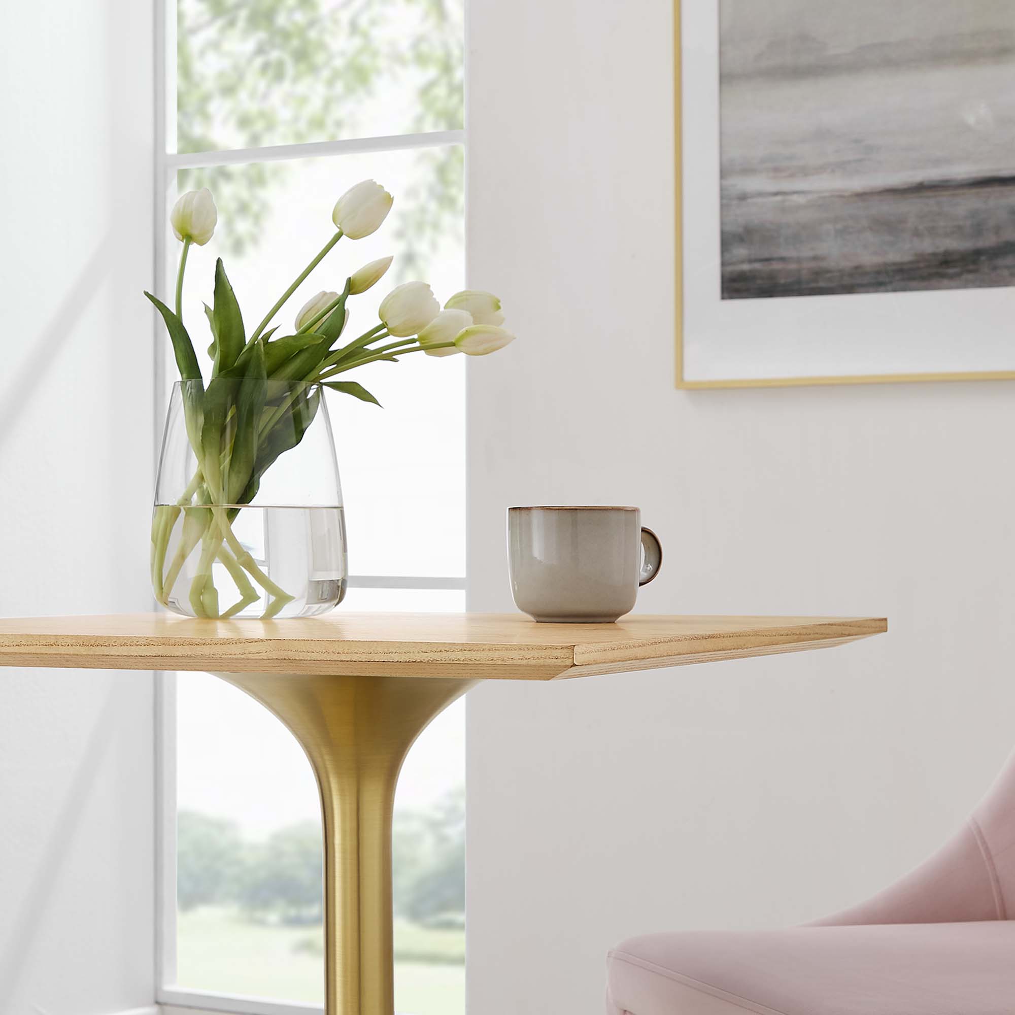 Lippa 24" Square Wood Dining Table by Modway - Image 7