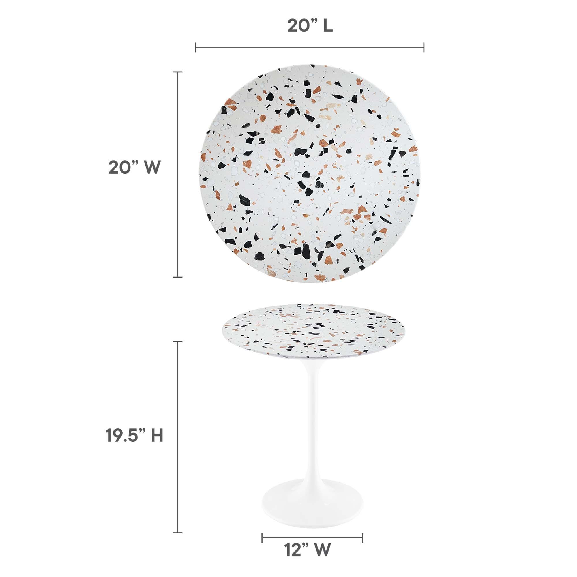 Lippa 20" Round Terrazzo Side Table by Modway - Image 3