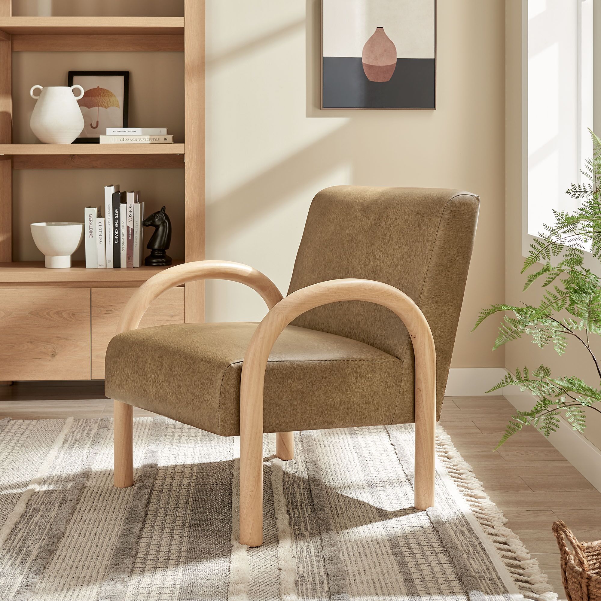 Lunet Faux Leather Upholstered Accent Chair by Modway