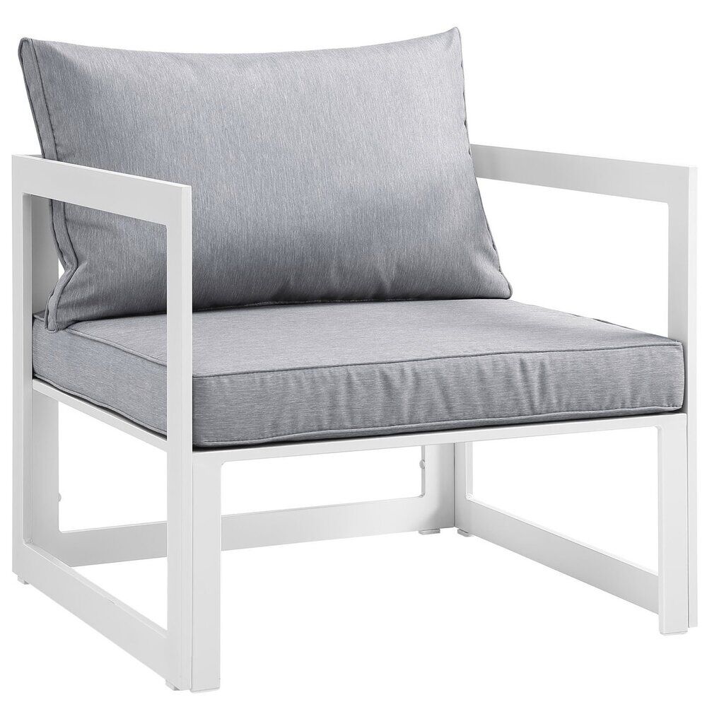 Fortuna Outdoor Patio Armchair in White Gray by Modway