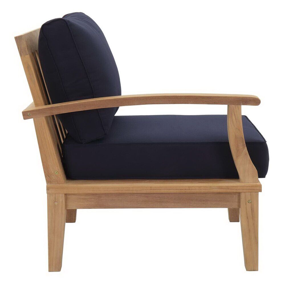 Marina 6 Piece Outdoor Patio Teak Set in Natural Navy by Modway - Image 5