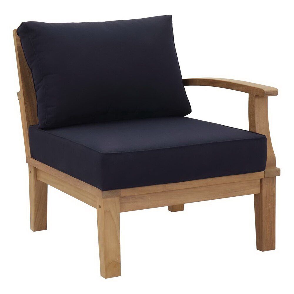 Marina 6 Piece Outdoor Patio Teak Set in Natural Navy by Modway - Image 6