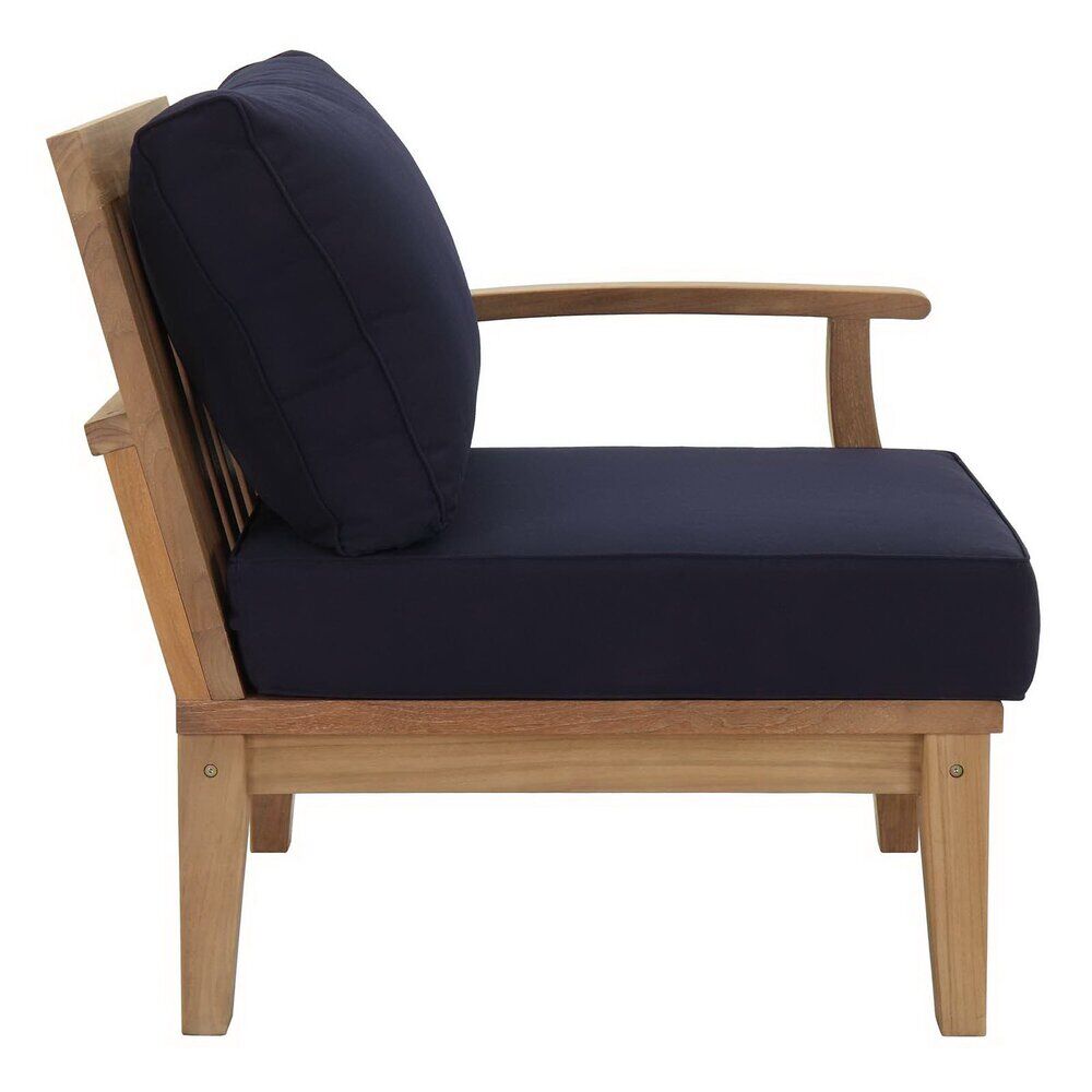 Marina 6 Piece Outdoor Patio Teak Set in Natural Navy by Modway - Image 7