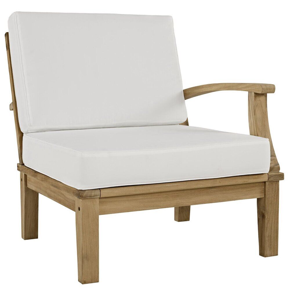 Marina 6 Piece Outdoor Patio Teak Set in Natural White by Modway - Image 5