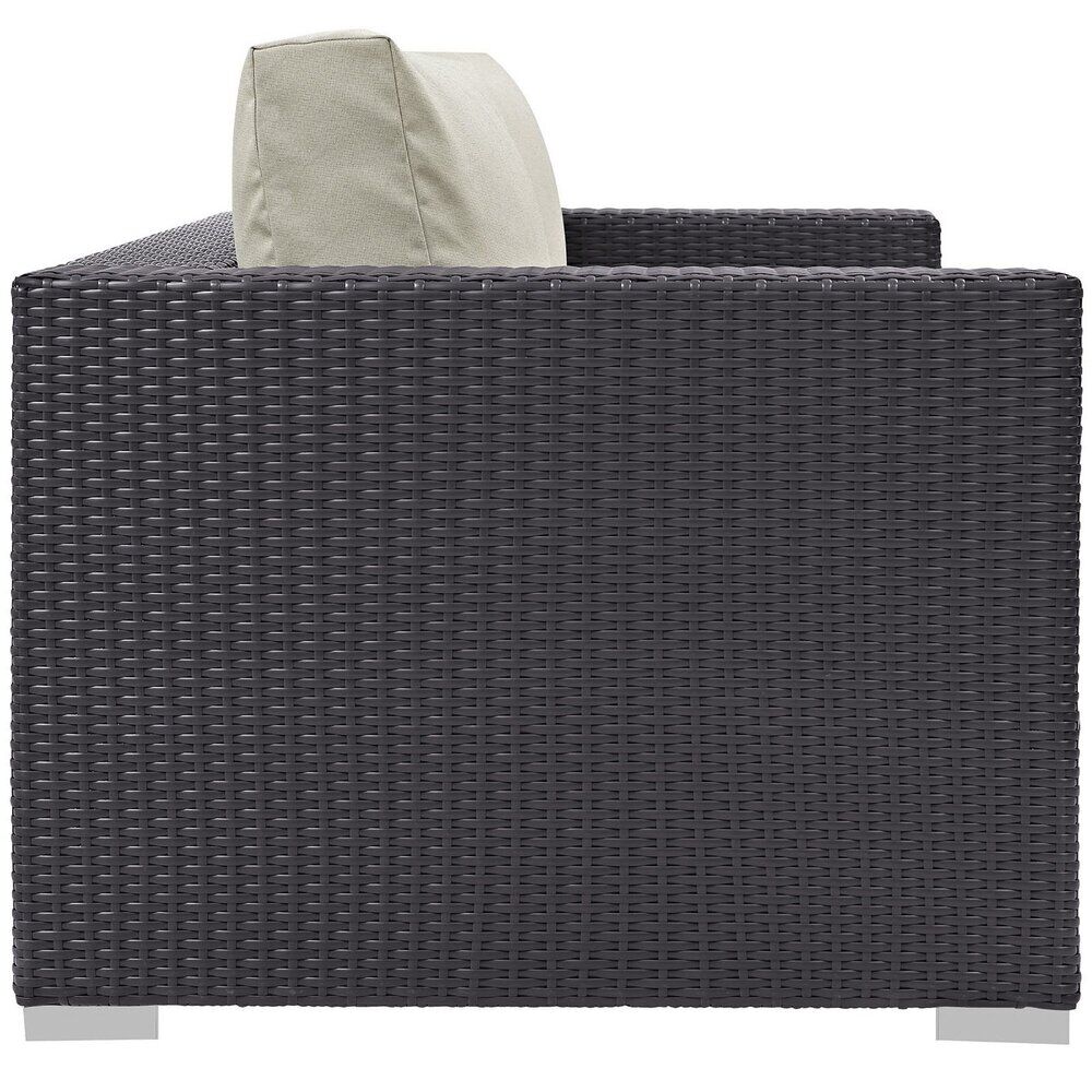 Convene Outdoor Patio Loveseat in Espresso Beige by Modway - Image 2