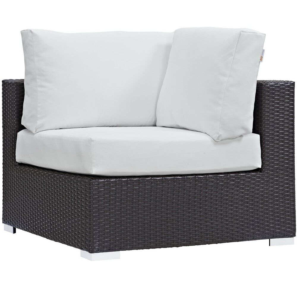 Convene 6 Piece Outdoor Patio Sectional Set in Espresso White by Modway - Image 6