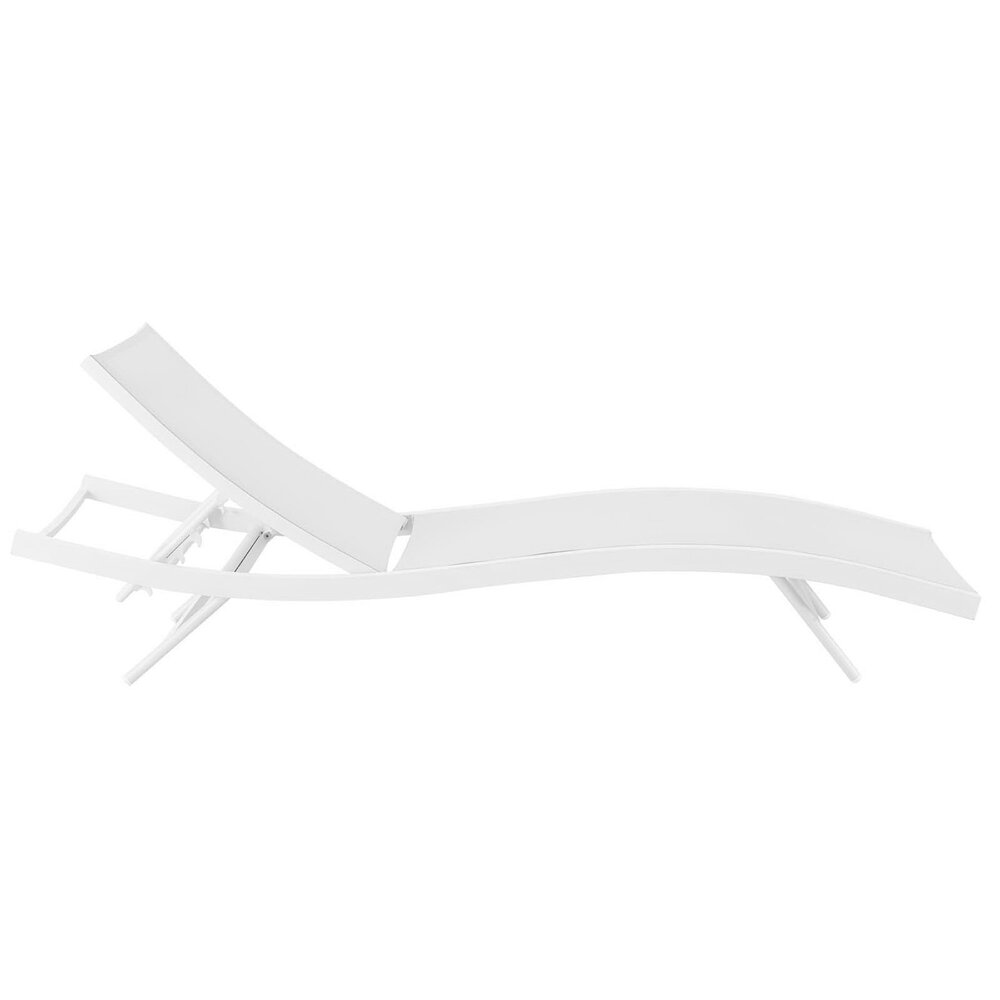 Glimpse Outdoor Patio Mesh Chaise Lounge Chair in White White by Modway - Image 2