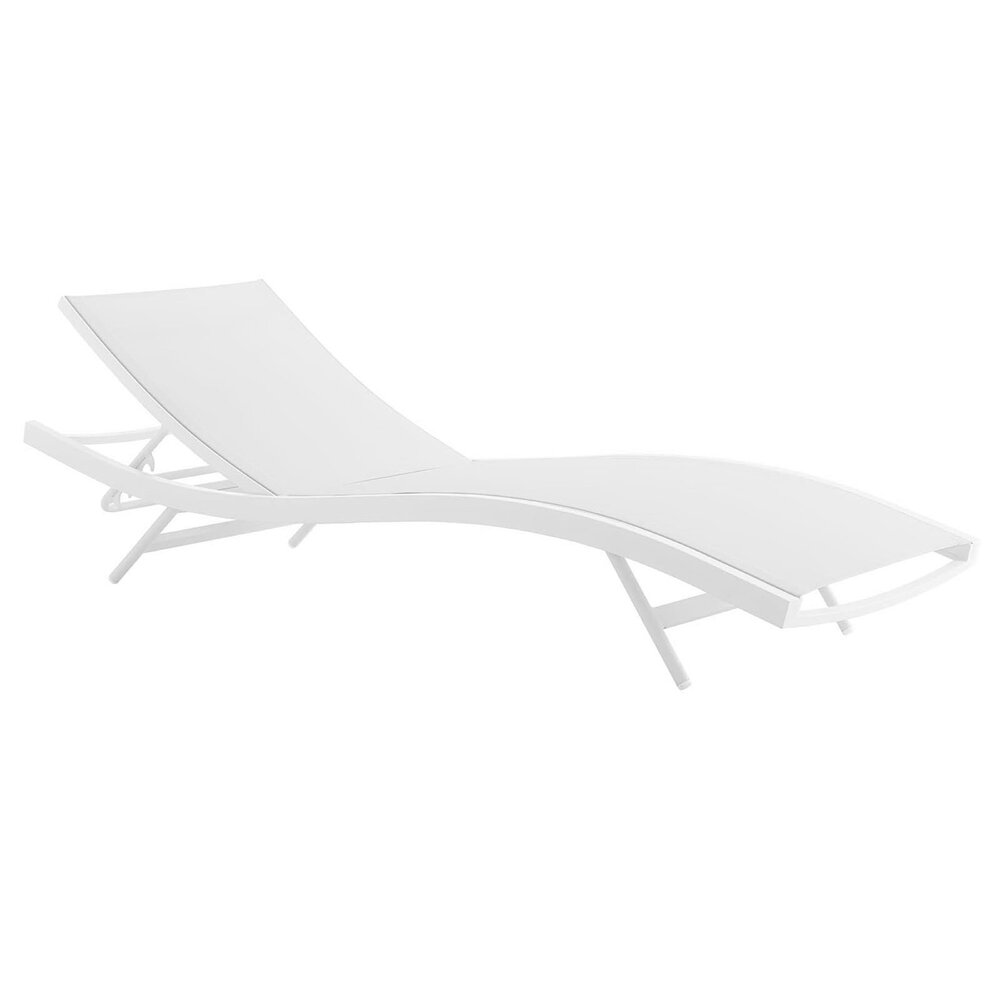 Glimpse Outdoor Patio Mesh Chaise Lounge Chair in White White by Modway - Image 4