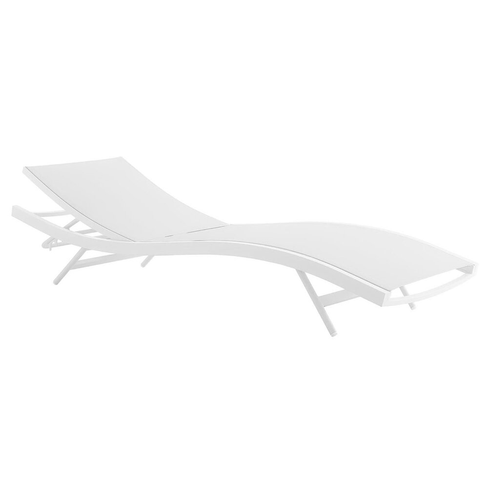 Glimpse Outdoor Patio Mesh Chaise Lounge Chair in White White by Modway - Image 5