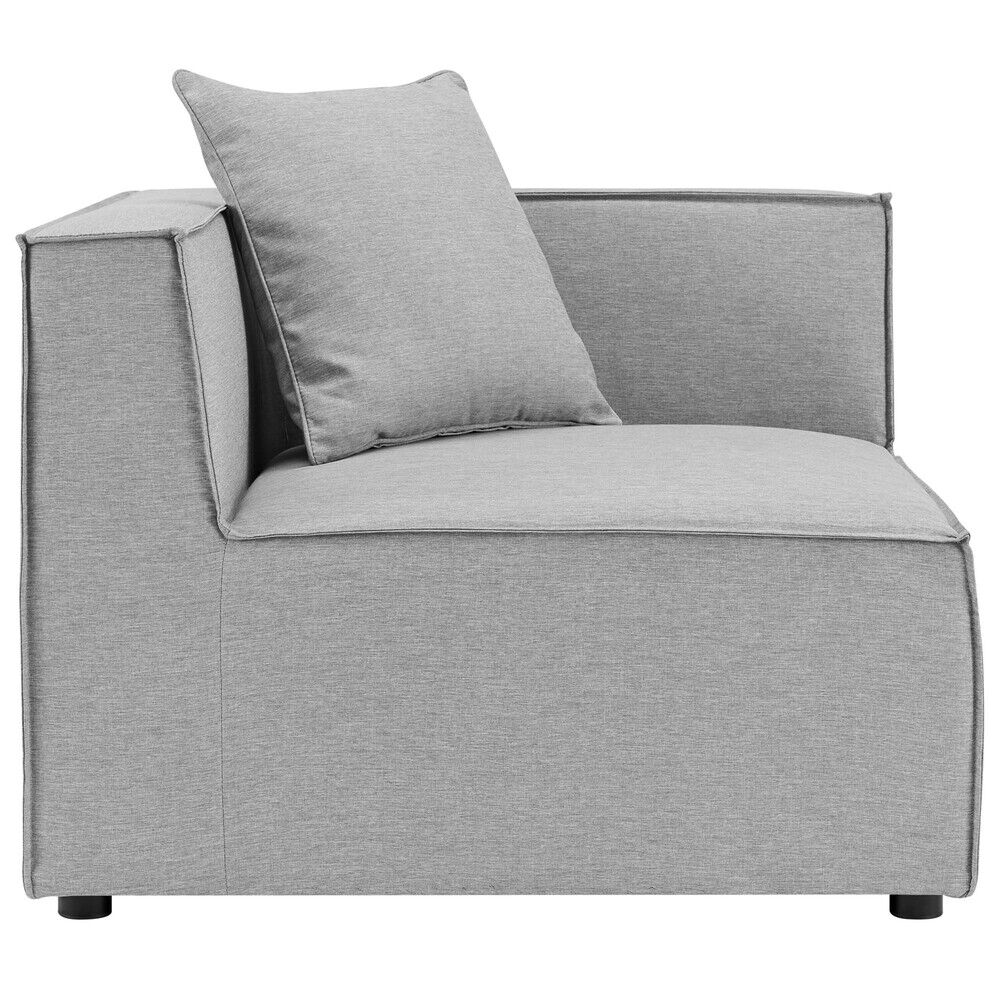 Saybrook Outdoor Patio Upholstered Sectional Sofa Corner Chair in Gray by Modway - Image 3