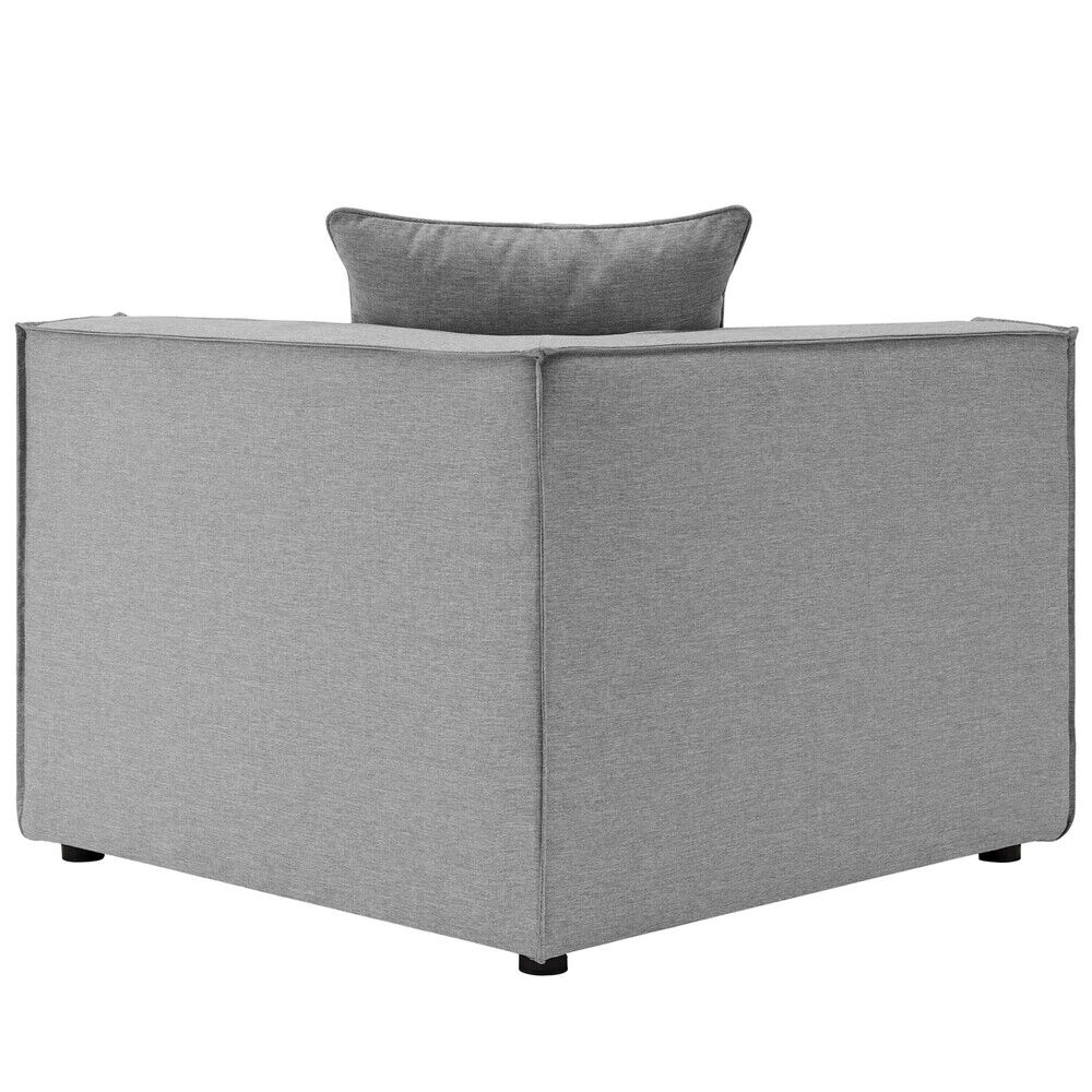 Saybrook Outdoor Patio Upholstered Sectional Sofa Corner Chair in Gray by Modway - Image 4