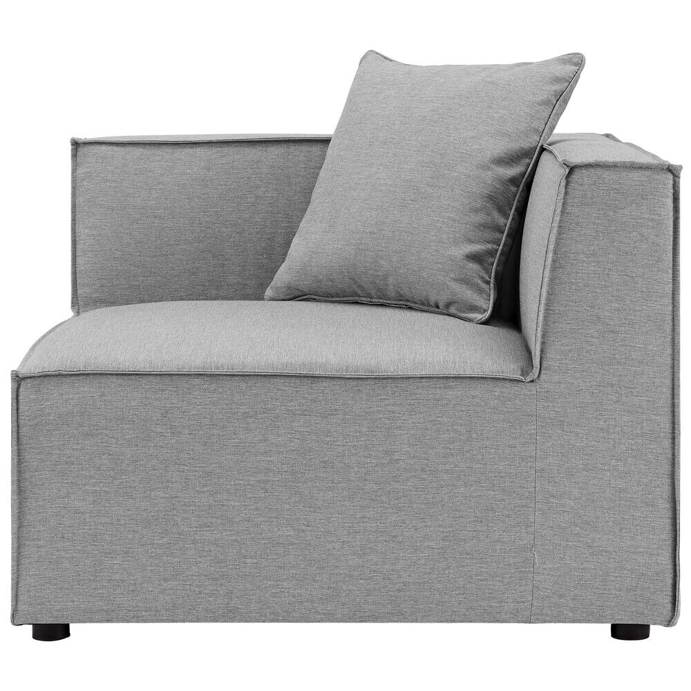 Saybrook Outdoor Patio Upholstered Sectional Sofa Corner Chair in Gray by Modway - Image 5