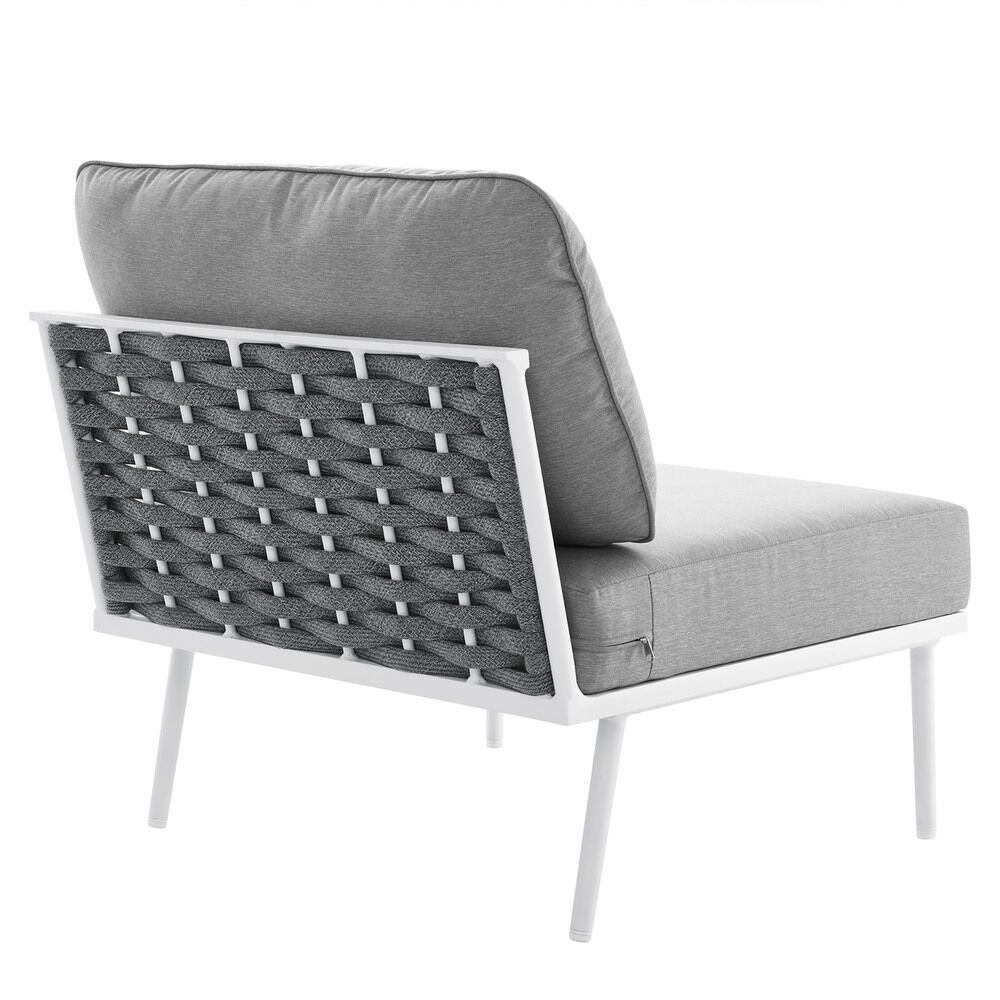 Stance Outdoor Patio Aluminum Armless Chair in White Gray by Modway - Image 5