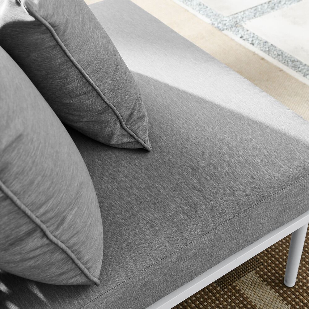 Stance Outdoor Patio Aluminum Armless Chair in White Gray by Modway - Image 8