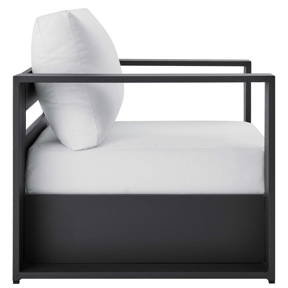 Tahoe 3-Piece Outdoor Patio Powder-Coated Aluminum Set in Gray White by Modway - Image 6