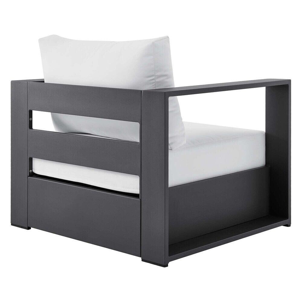 Tahoe 3-Piece Outdoor Patio Powder-Coated Aluminum Set in Gray White by Modway - Image 7