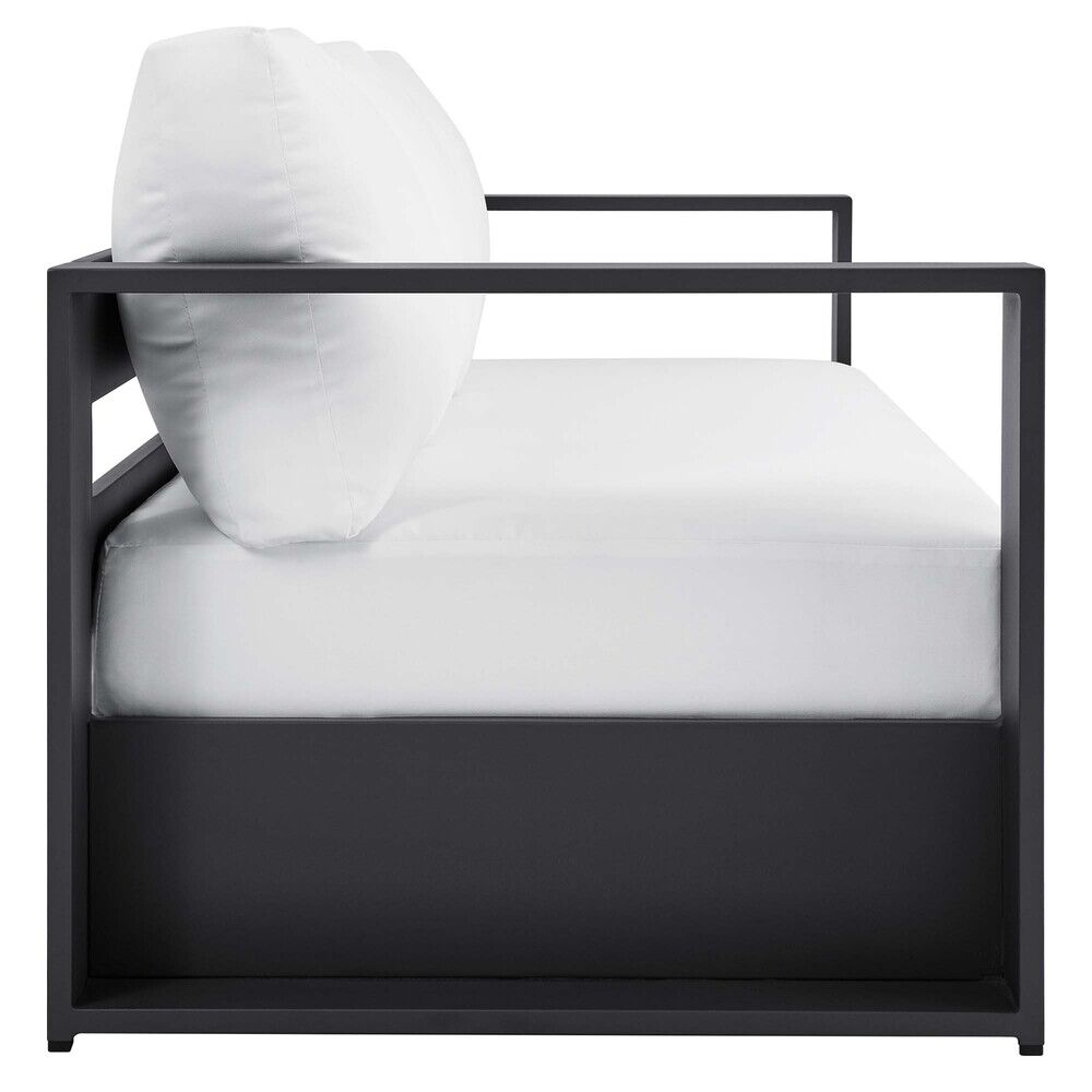 Tahoe 3-Piece Outdoor Patio Powder-Coated Aluminum Set in Gray White by Modway - Image 9