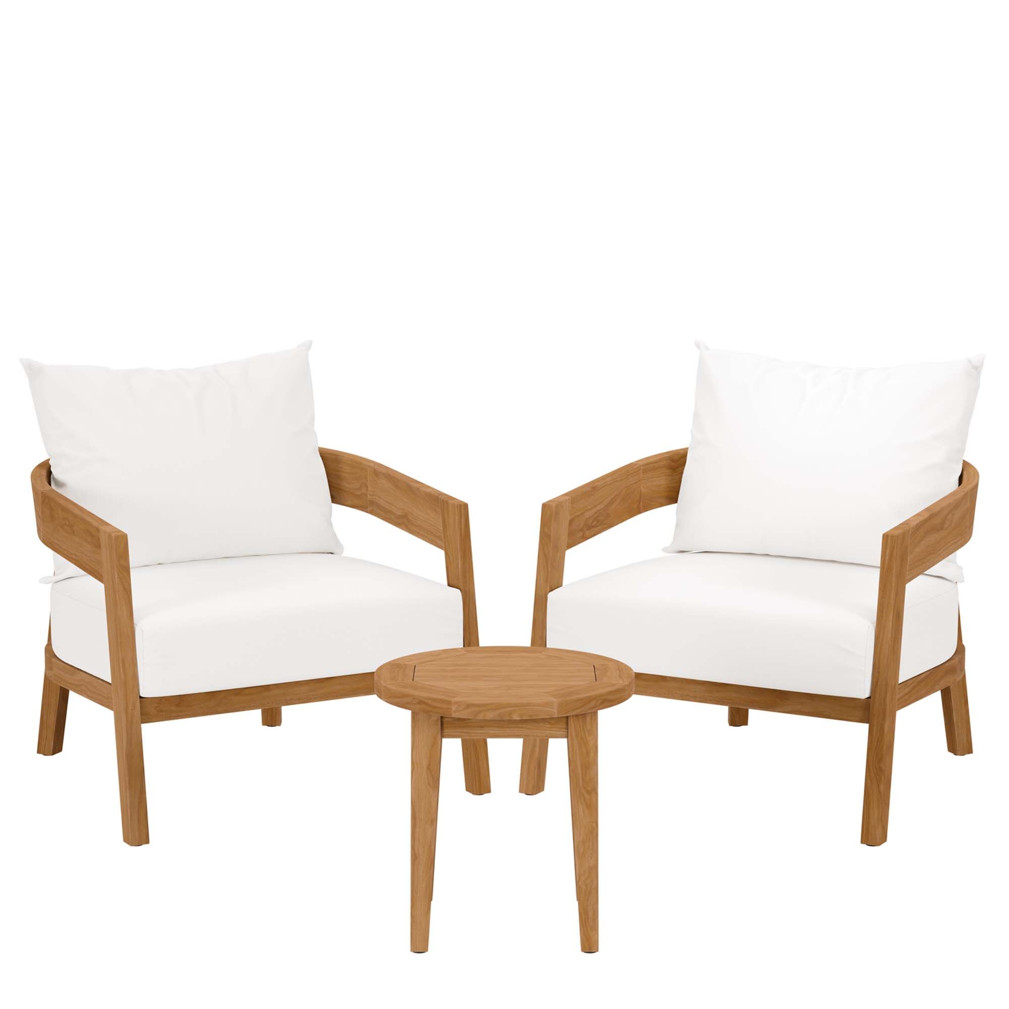 Brisbane 3-Piece Teak Wood Outdoor Patio Set by Modway