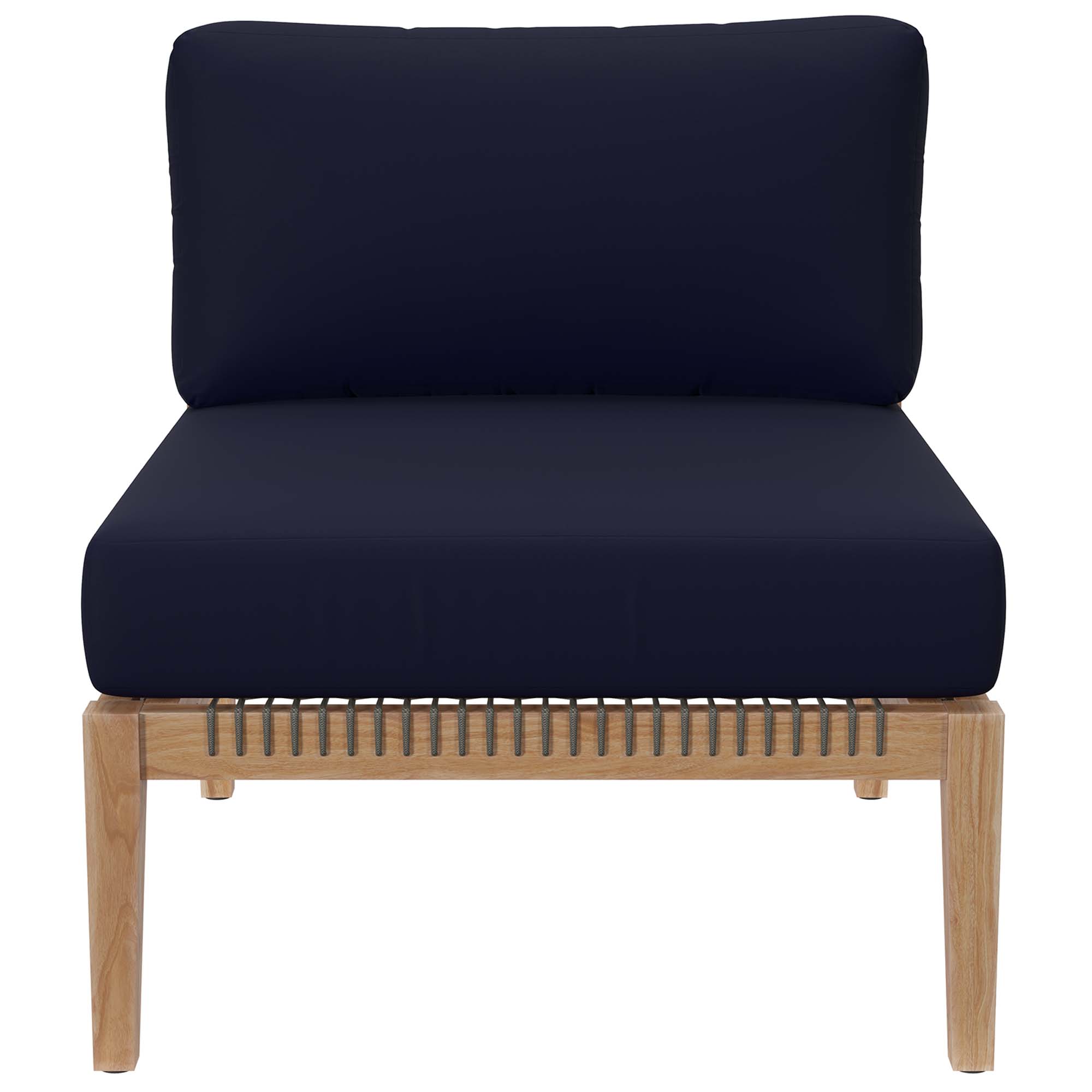 Clearwater 4-Piece Outdoor Patio Teak Wood Sectional Sofa by Modway - Image 12