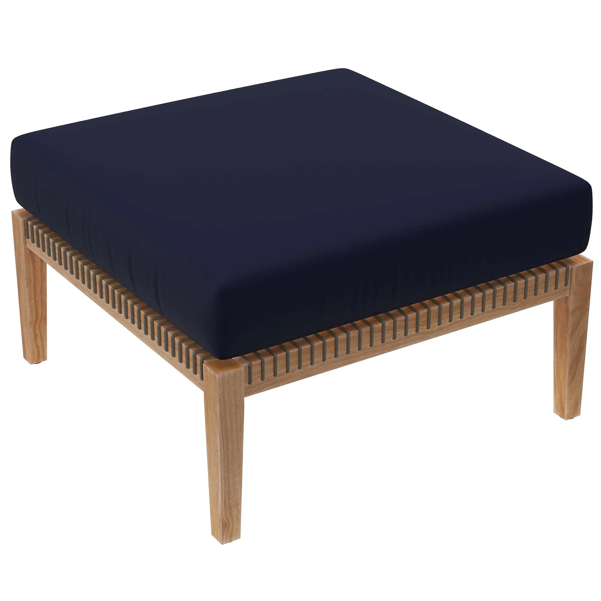 Clearwater 4-Piece Outdoor Patio Teak Wood Sectional Sofa by Modway - Image 4