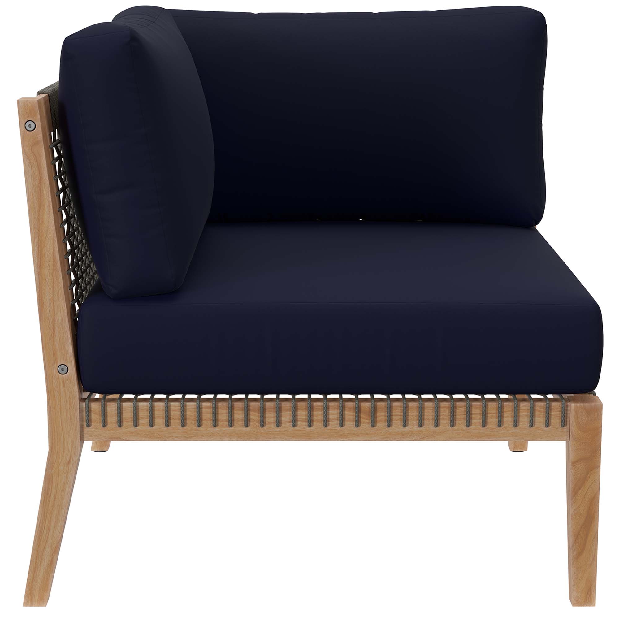 Clearwater 4-Piece Outdoor Patio Teak Wood Sectional Sofa by Modway - Image 9