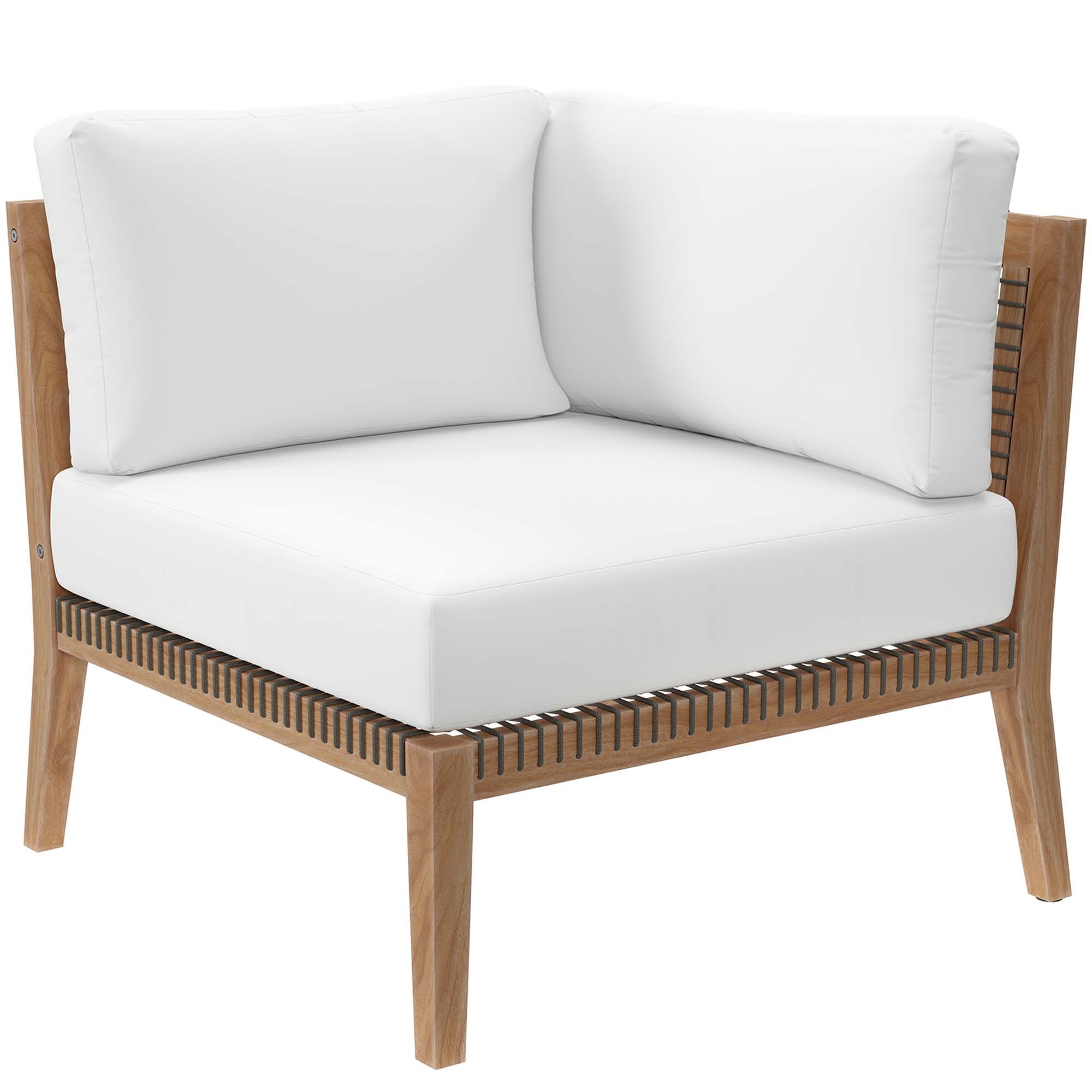 Clearwater 5-Piece Outdoor Patio Teak Wood Sectional Sofa by Modway - Image 4