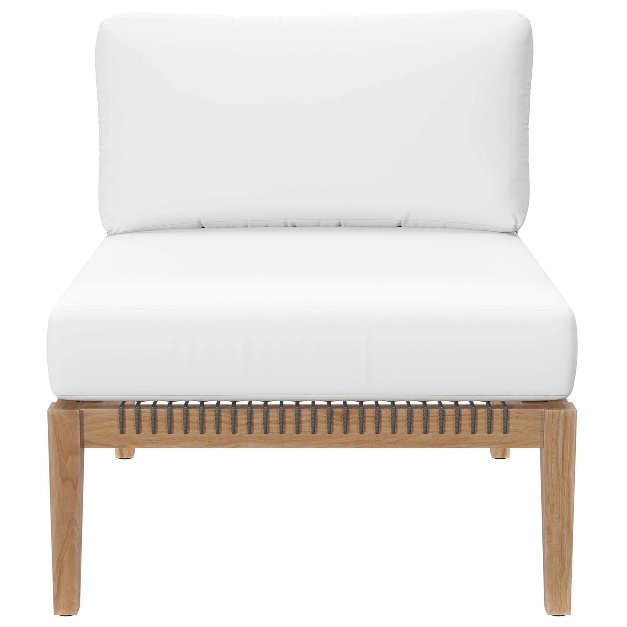 Clearwater 5-Piece Outdoor Patio Teak Wood Sectional Sofa by Modway - Image 9