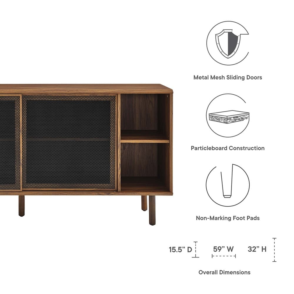 Kurtis 59" Sideboard by Modway in Walnut by Modway - Image 2