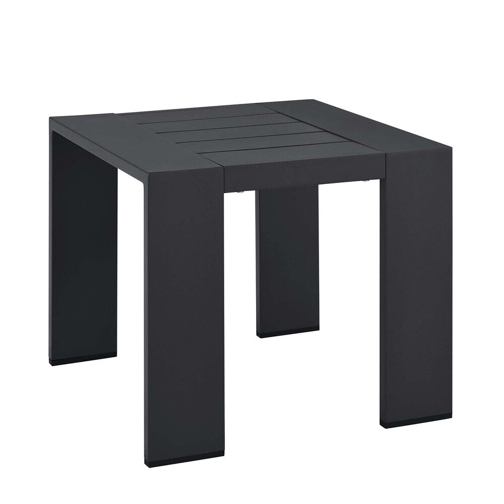 Tahoe Outdoor Patio Powder-Coated Aluminum End Table in Gray by Modway