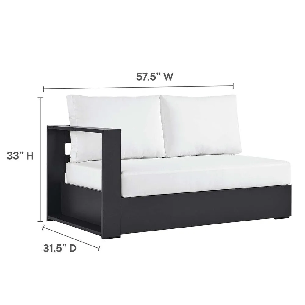 Tahoe 3-Piece Outdoor Patio Powder-Coated Aluminum Sectional Sofa Set in Gray White by Modway - Image 3