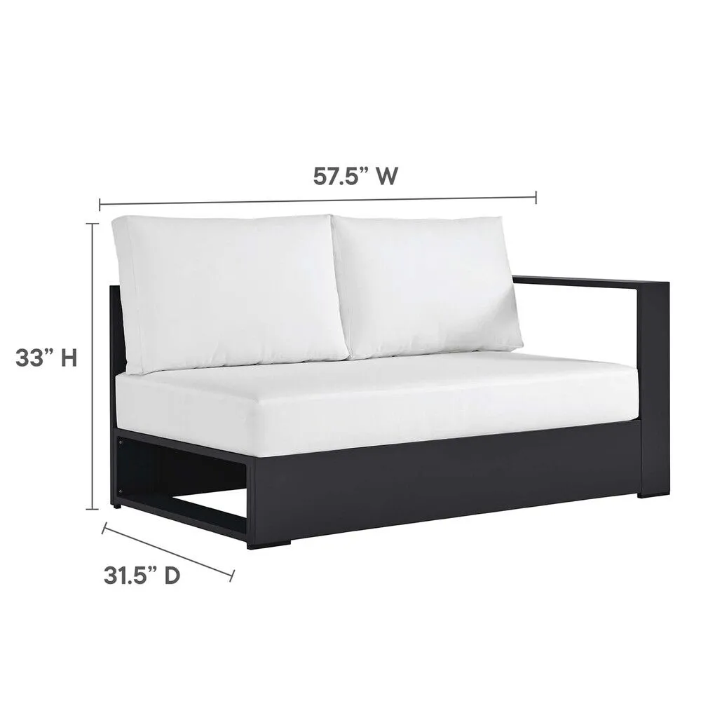 Tahoe 3-Piece Outdoor Patio Powder-Coated Aluminum Sectional Sofa Set in Gray White by Modway - Image 5