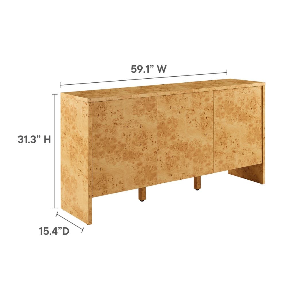 Hudson 60" Burl Wood Sideboard by Modway in Natural by Modway - Image 2