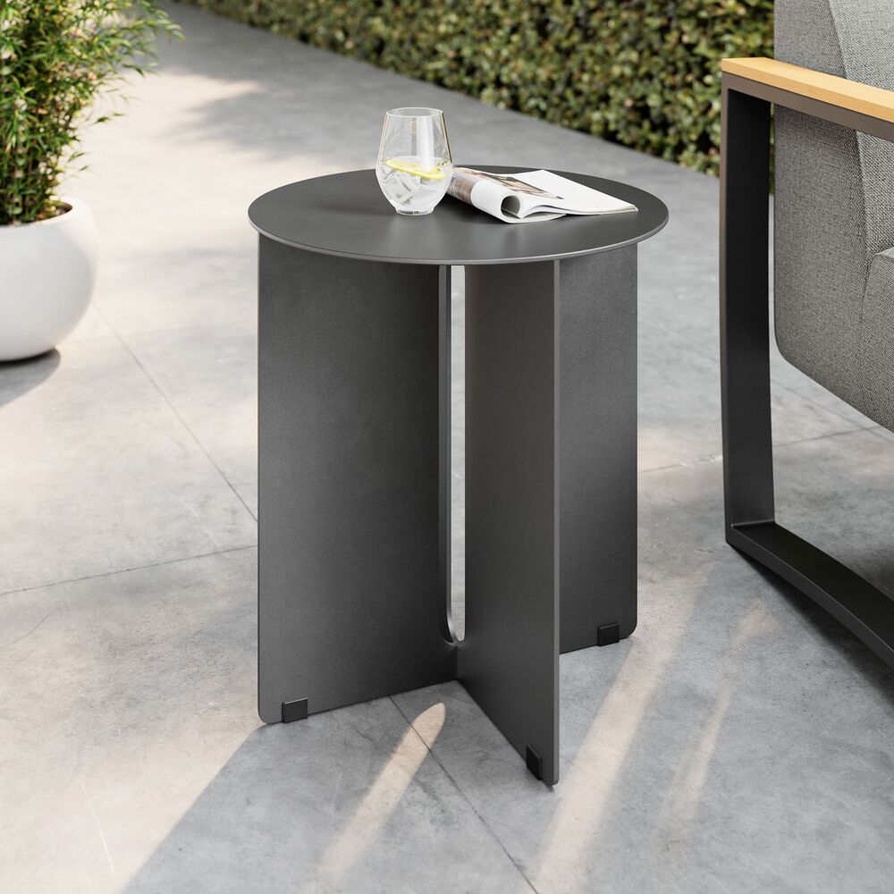 Tecton Outdoor Patio Aluminum Side Table in Charcoal by Modway - Image 6