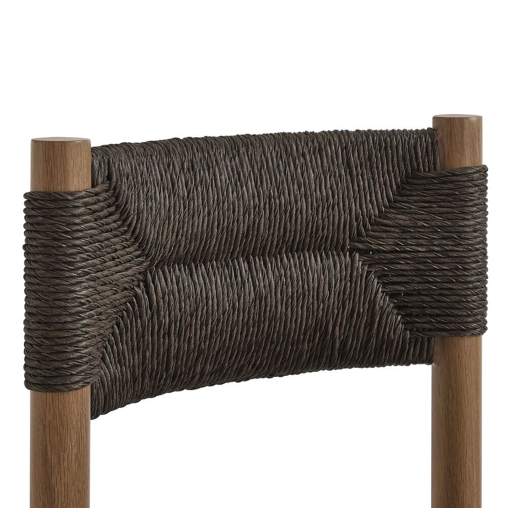 Parkland Outdoor Patio Rattan and Aluminum Dining Side Chairs Set of 2 in Walnut by Modway - Image 8