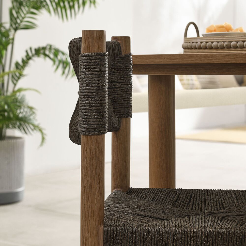 Parkland Outdoor Patio Rattan and Aluminum Dining Side Chairs Set of 2 in Walnut by Modway - Image 11