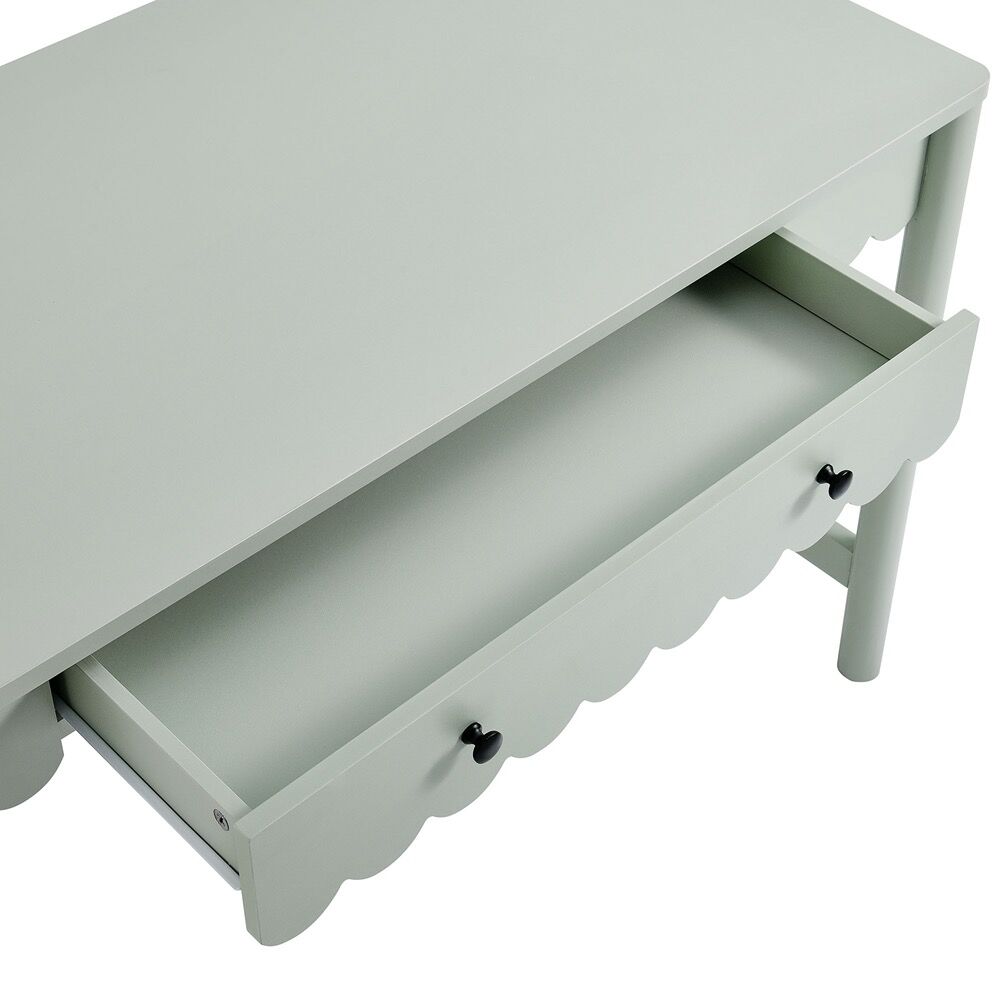 Emmeline 1-Drawer Scallop Writing Desk by Modway in Sage by Modway - Image 7