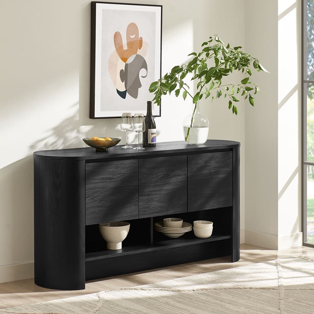 Duval 62 Inch Oval Sideboard by Modway in Black by Modway - Image 8