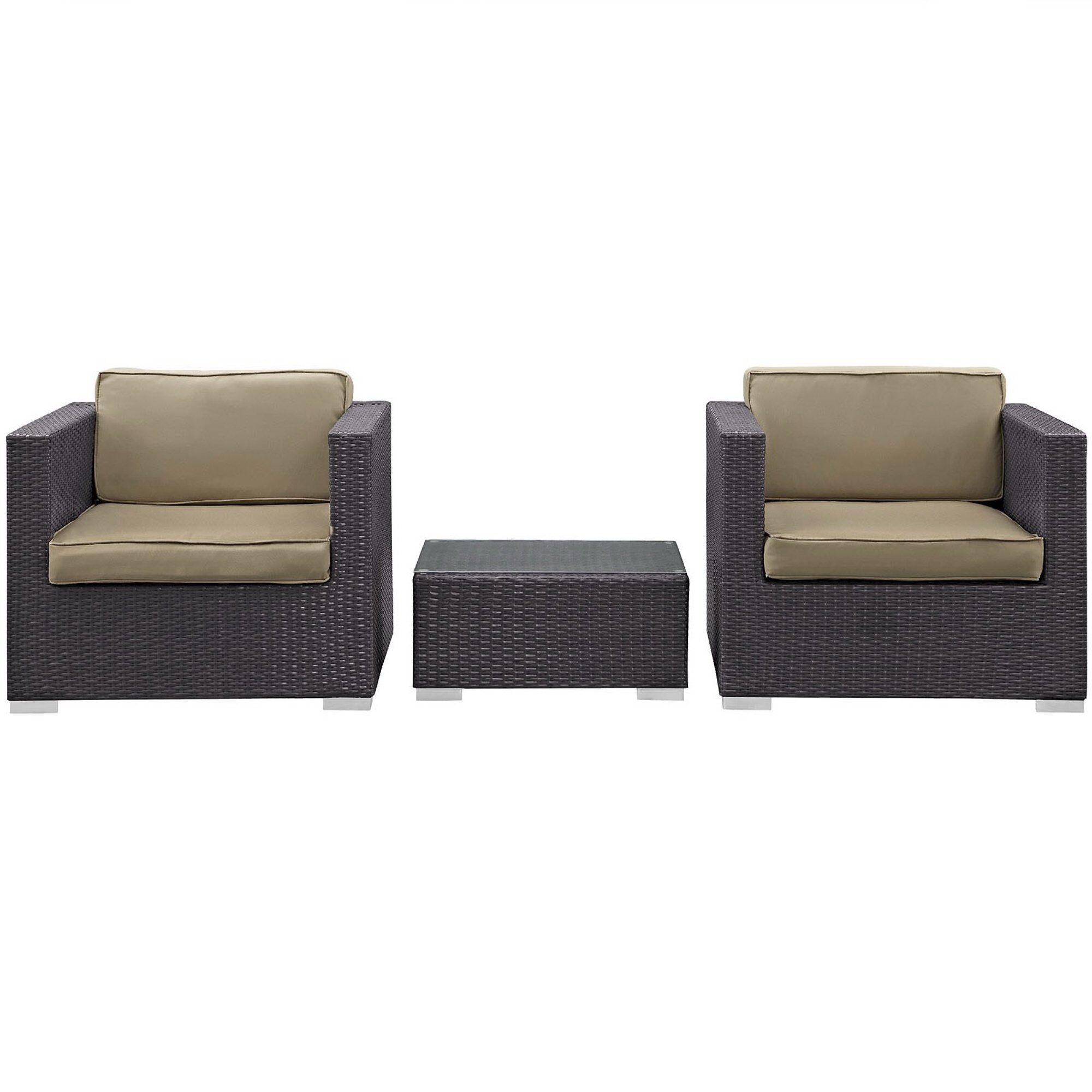 Burrow 3 Piece Outdoor Patio Sofa Set by Modway - Image 2