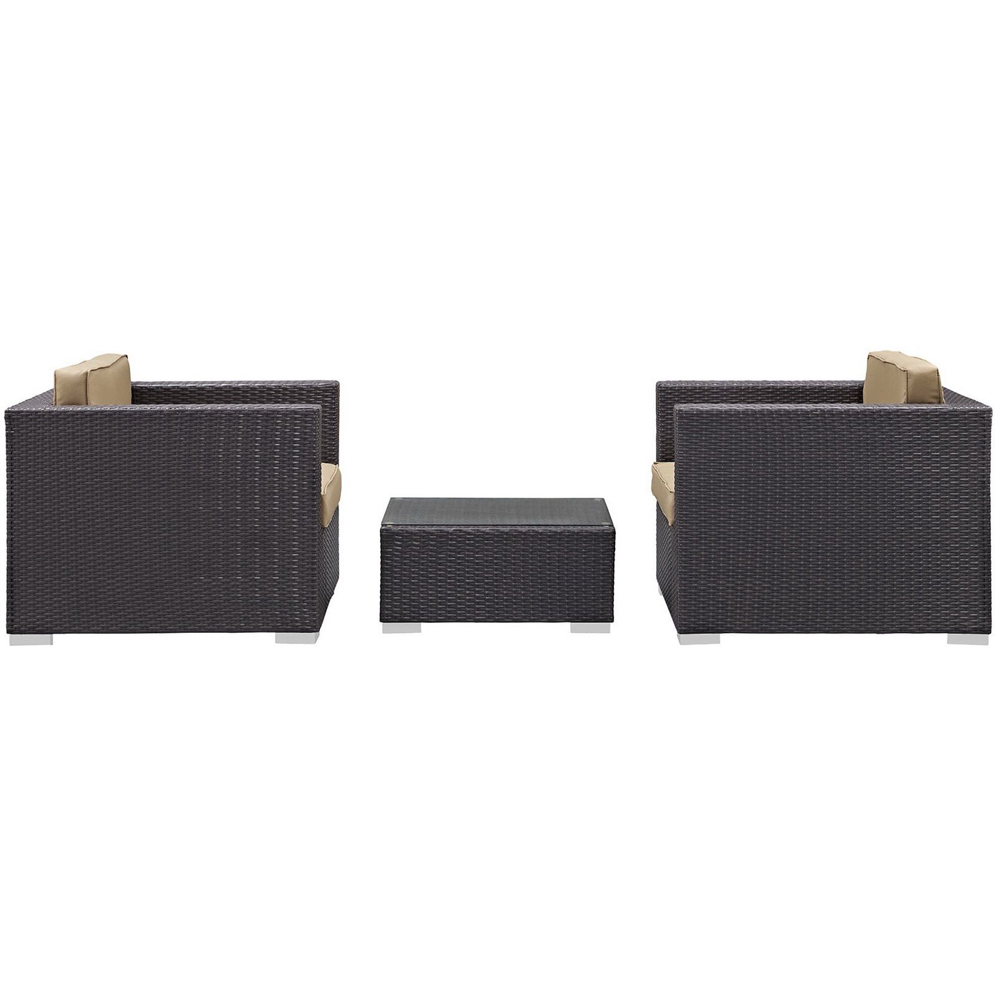 Burrow 3 Piece Outdoor Patio Sofa Set by Modway - Image 3