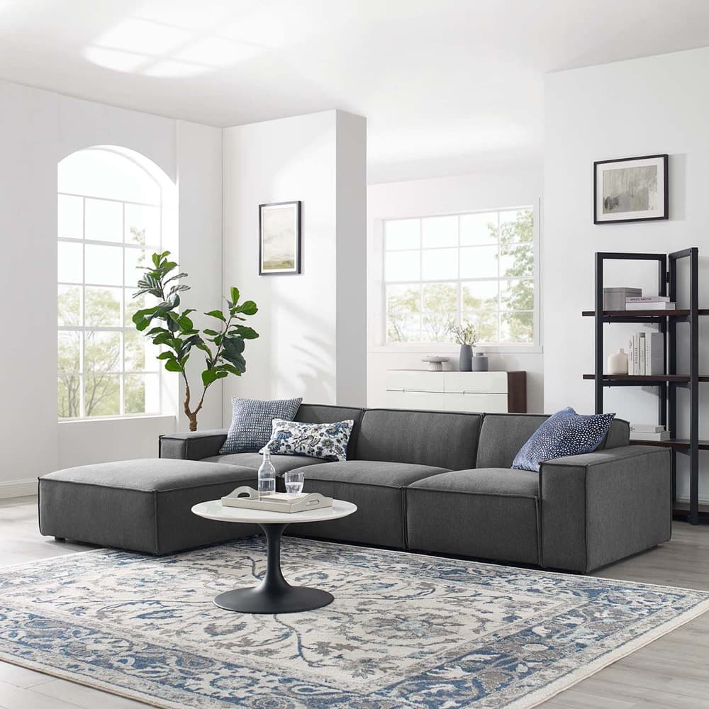 Restore 4-Piece Sectional Sofa in Charcoal by Modway - Image 12