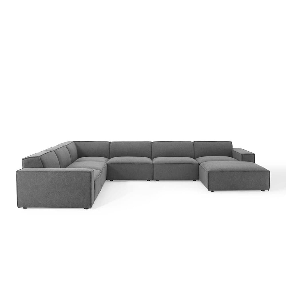 Restore 7-Piece Sectional Sofa in Charcoal by Modway