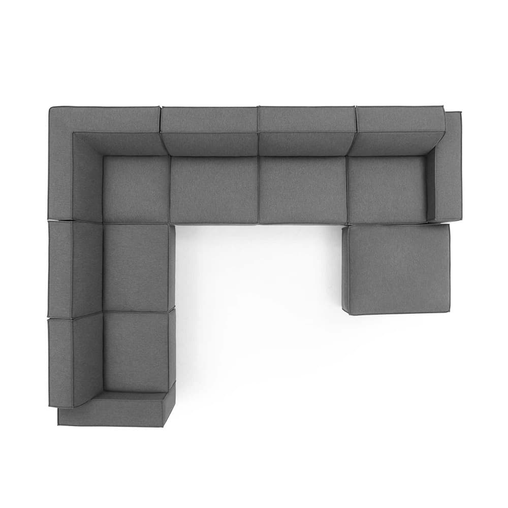 Restore 7-Piece Sectional Sofa in Charcoal by Modway - Image 2
