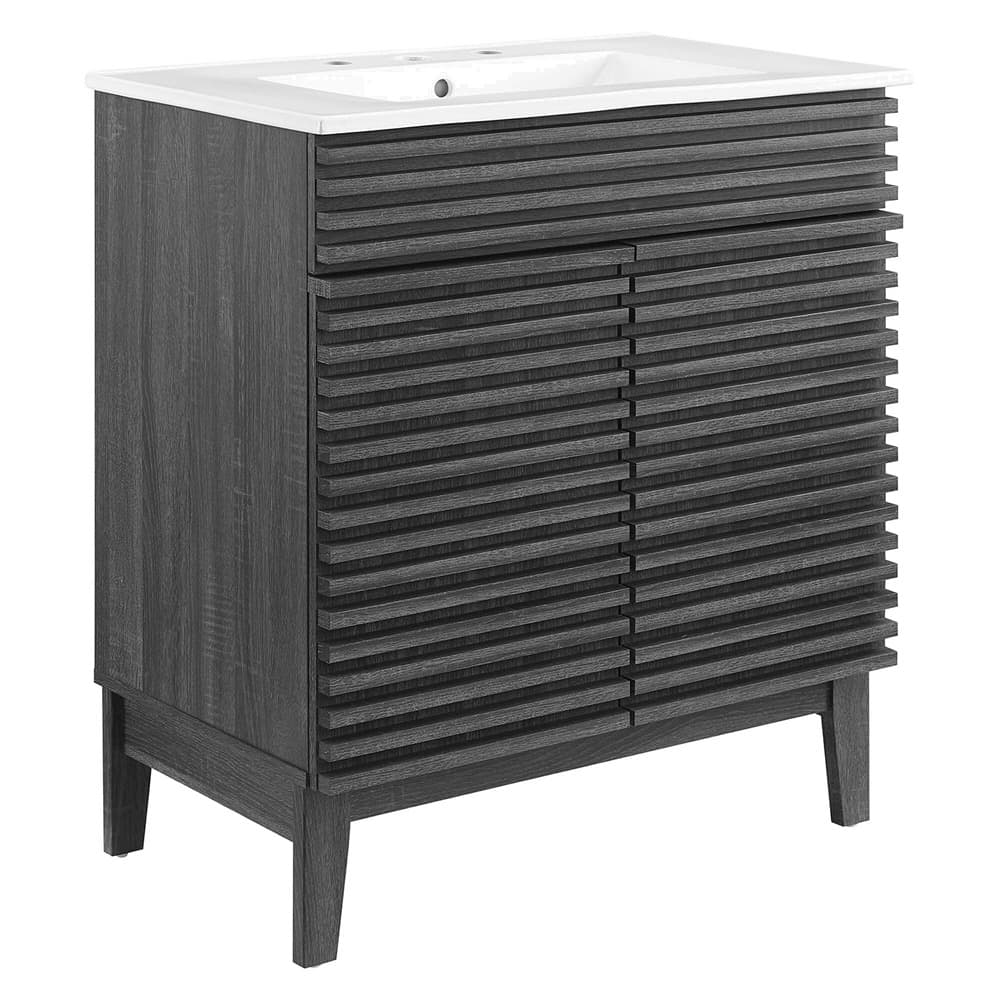 Render 30" Bathroom Vanity Cabinet in Charcaol White by Modway