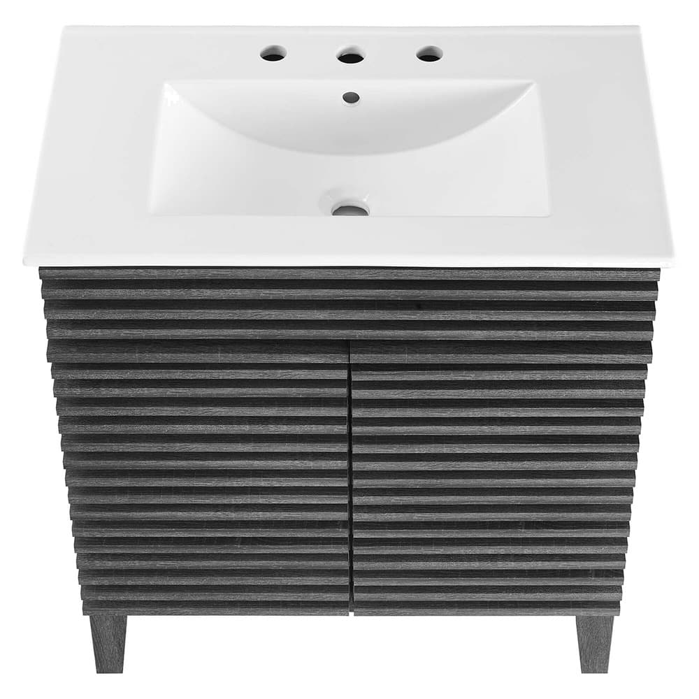 Render 30" Bathroom Vanity Cabinet in Charcaol White by Modway - Image 6