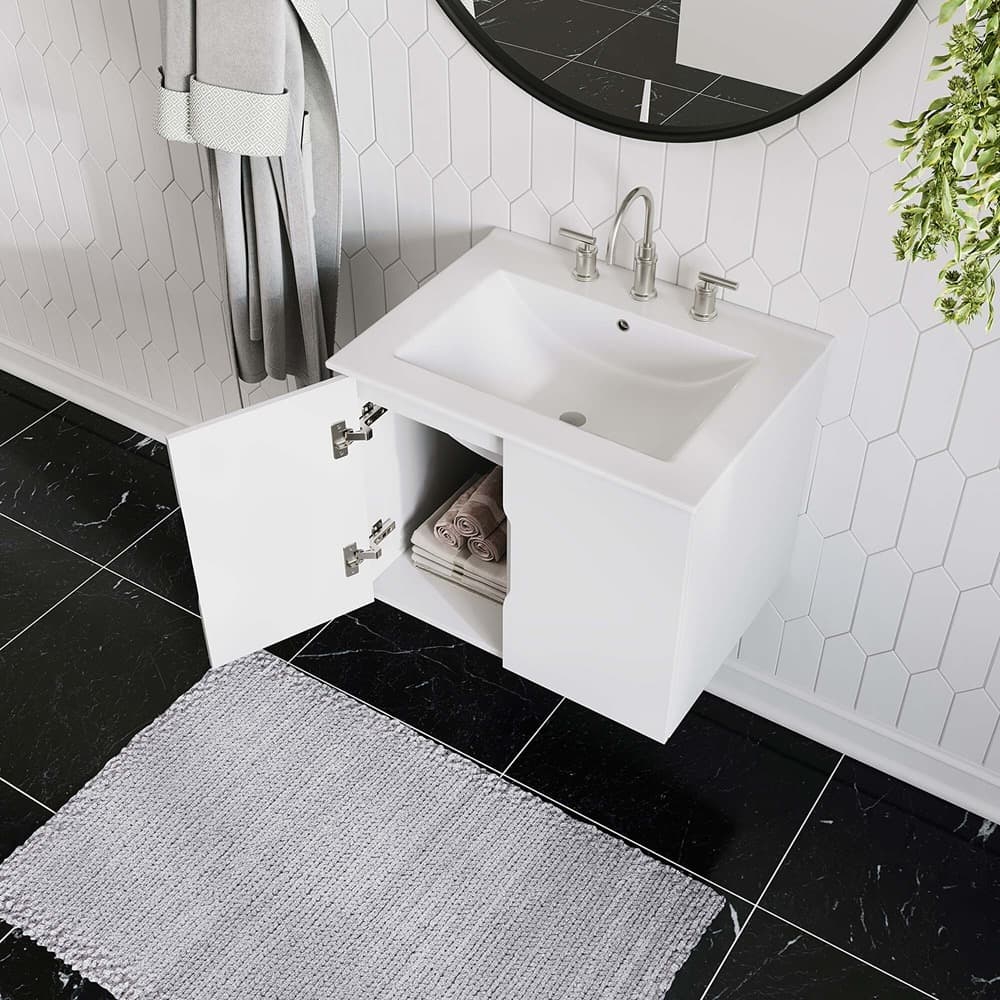 Vitality 24" Bathroom Vanity in White White by Modway - Image 9