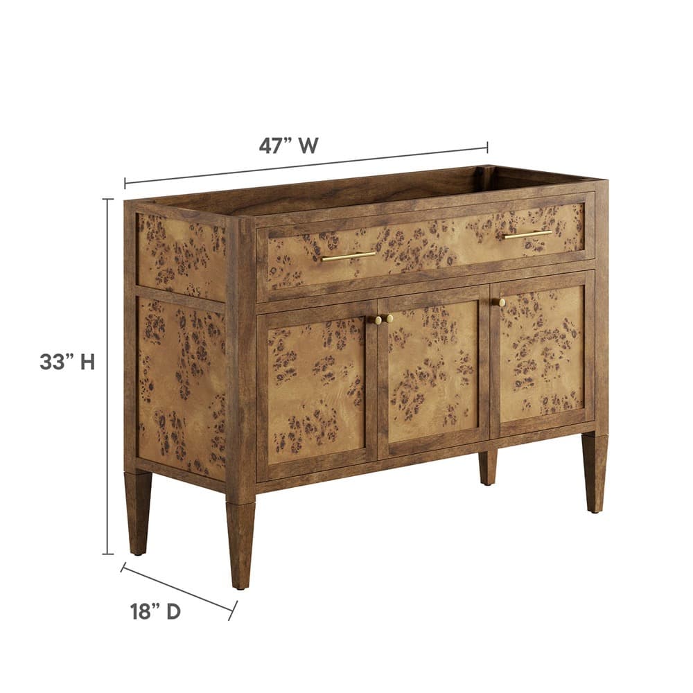 Elysian 48" Wood Bathroom Vanity Cabinet (Sink Basin Not Included) in Brown by Modway - Image 4