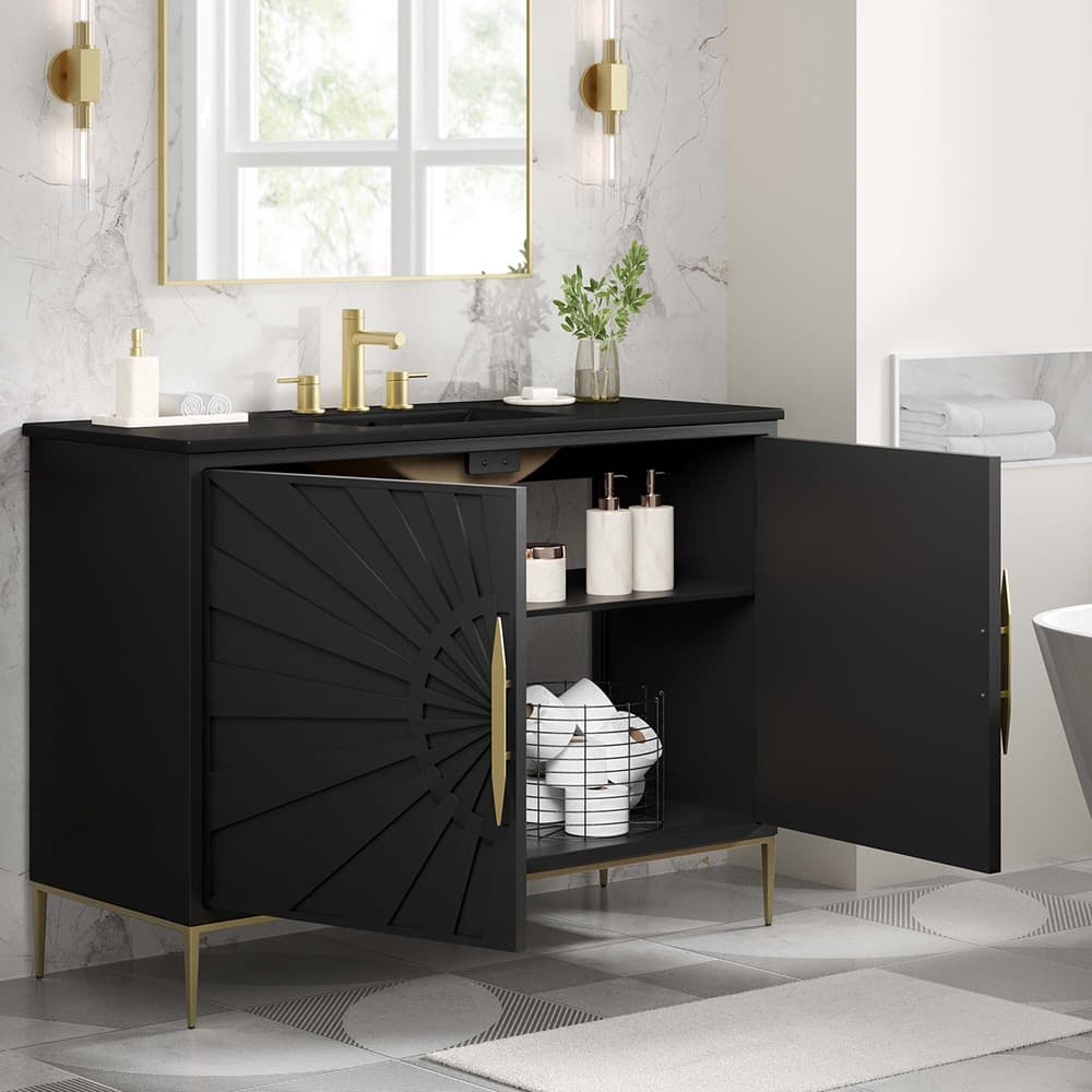 Awaken 48" Bathroom Vanity in Black Black by Modway - Image 11
