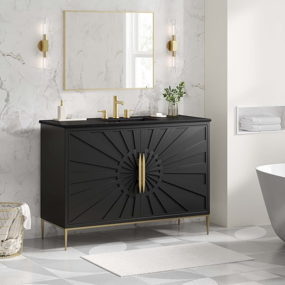 Awaken 48" Bathroom Vanity in Black Black by Modway - Image 10