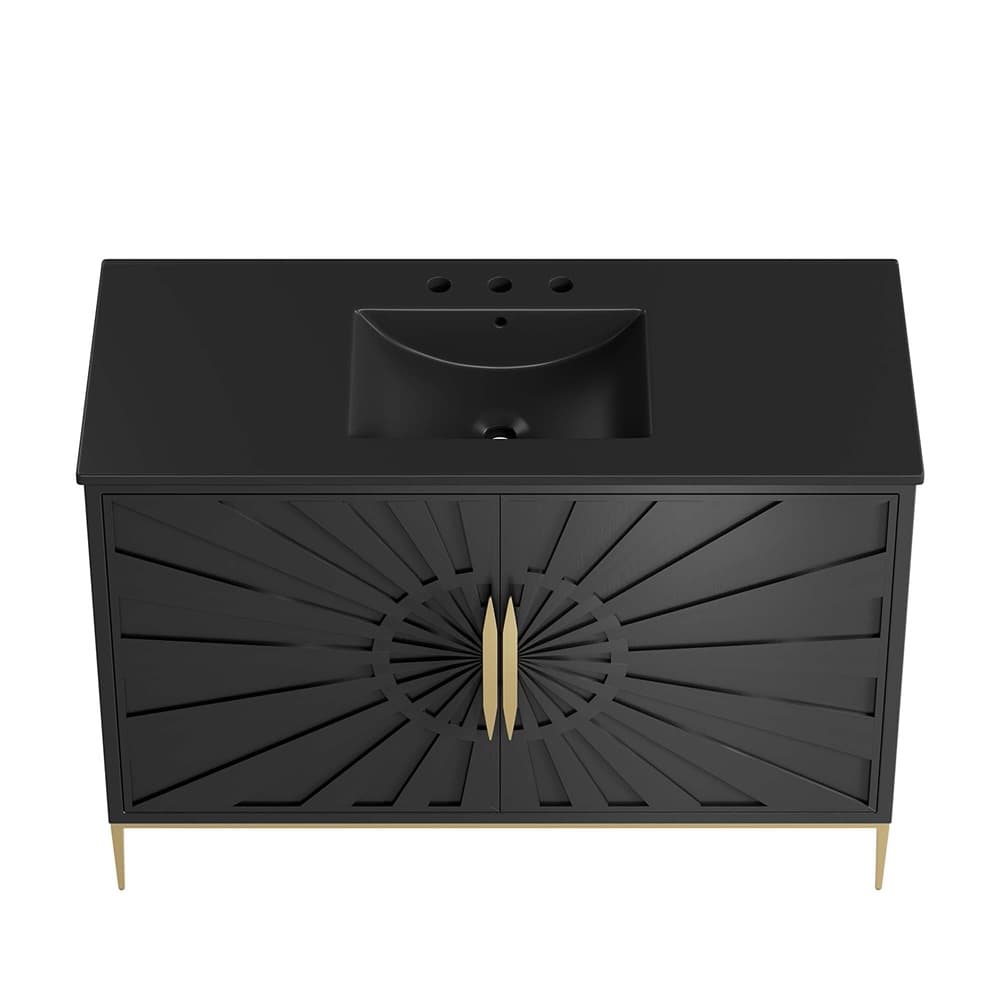 Awaken 48" Bathroom Vanity in Black Black by Modway - Image 5